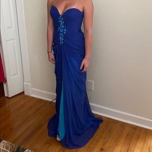 Blue/green formal dress